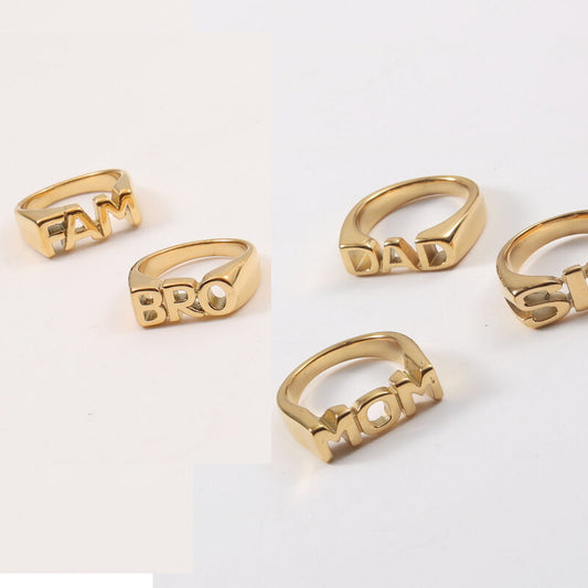 18K Gold Family Signature Seal Ring