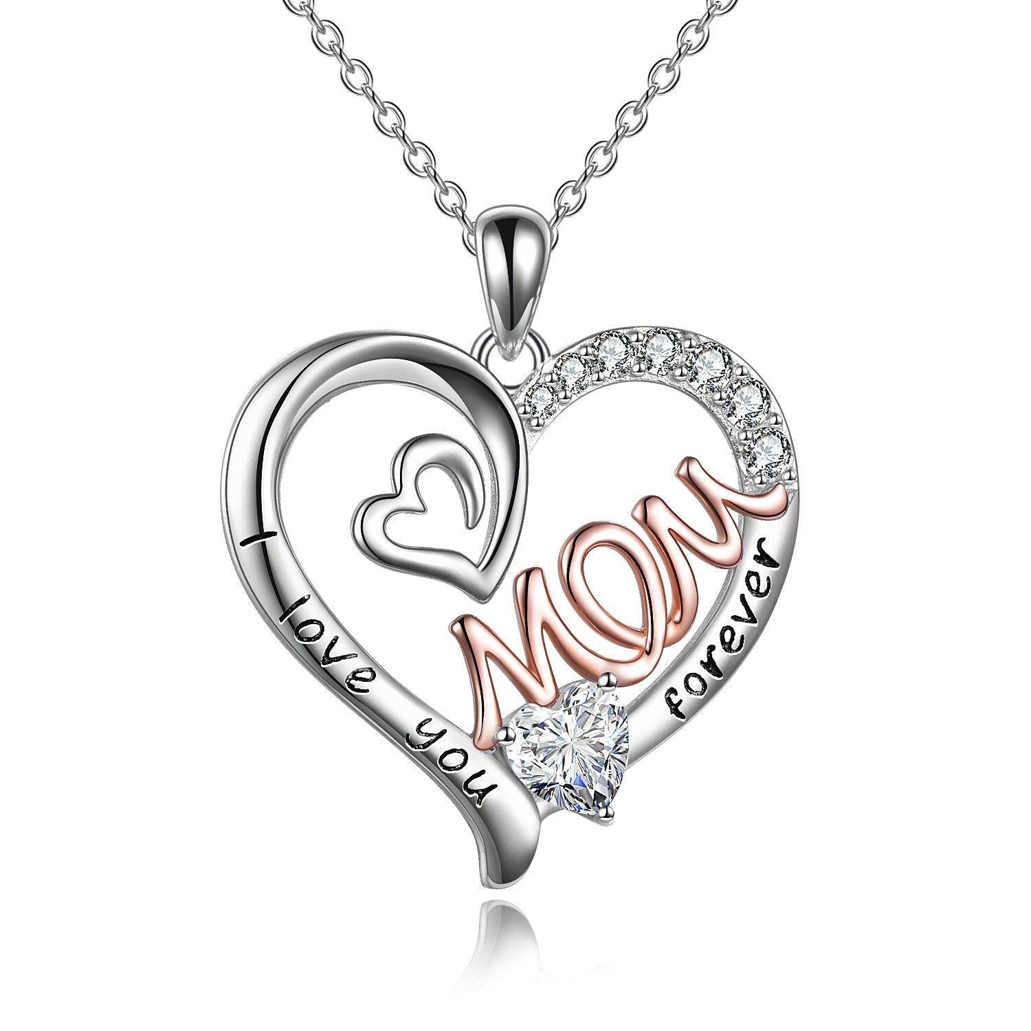 925 Sterling Silver Heart Mother's Day/Birthday Necklace - Subtle Shine Jewelry Co.