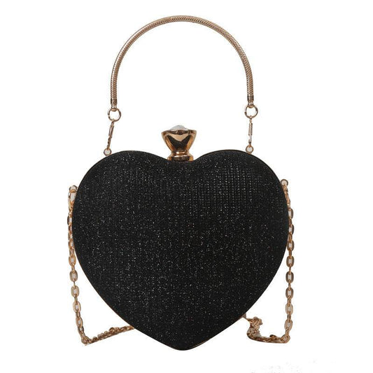 Heart-Shaped Clutch with Shoulder Crossbody - Subtle Shine Jewelry Co.