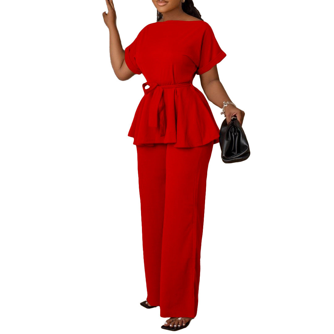 High Waist Wide Leg Pant Set