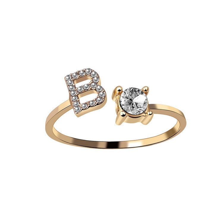 Personalized Elegance: Adjustable Initial Ring