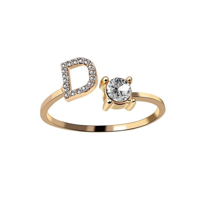 Personalized Elegance: Adjustable Initial Ring