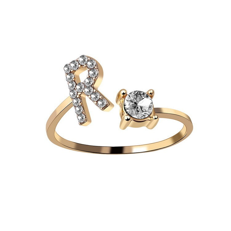 Personalized Elegance: Adjustable Initial Ring