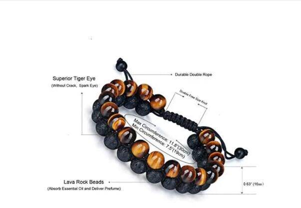 Men's Tiger's Eye & Lava Stone Bracelet - Subtle Shine Jewelry Co.