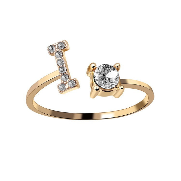 Personalized Elegance: Adjustable Initial Ring