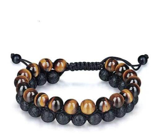 Men's Tiger's Eye & Lava Stone Bracelet - Subtle Shine Jewelry Co.