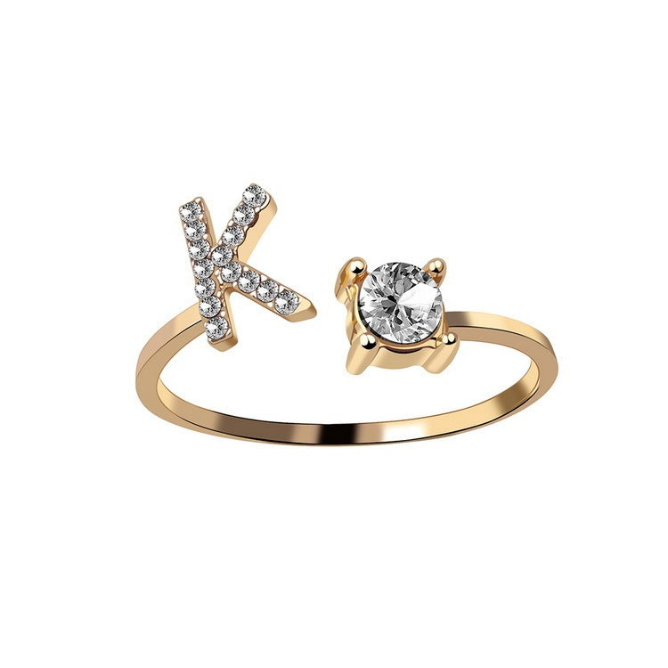 Personalized Elegance: Adjustable Initial Ring