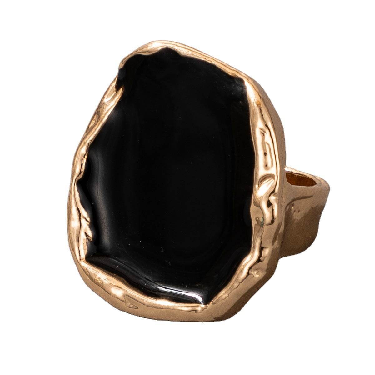 Bohemian Black Stone Gold Ring - Subtle Shine Jewelry Co.