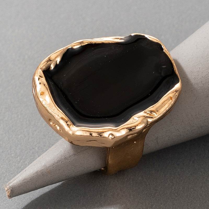 Bohemian Black Stone Gold Ring - Subtle Shine Jewelry Co.