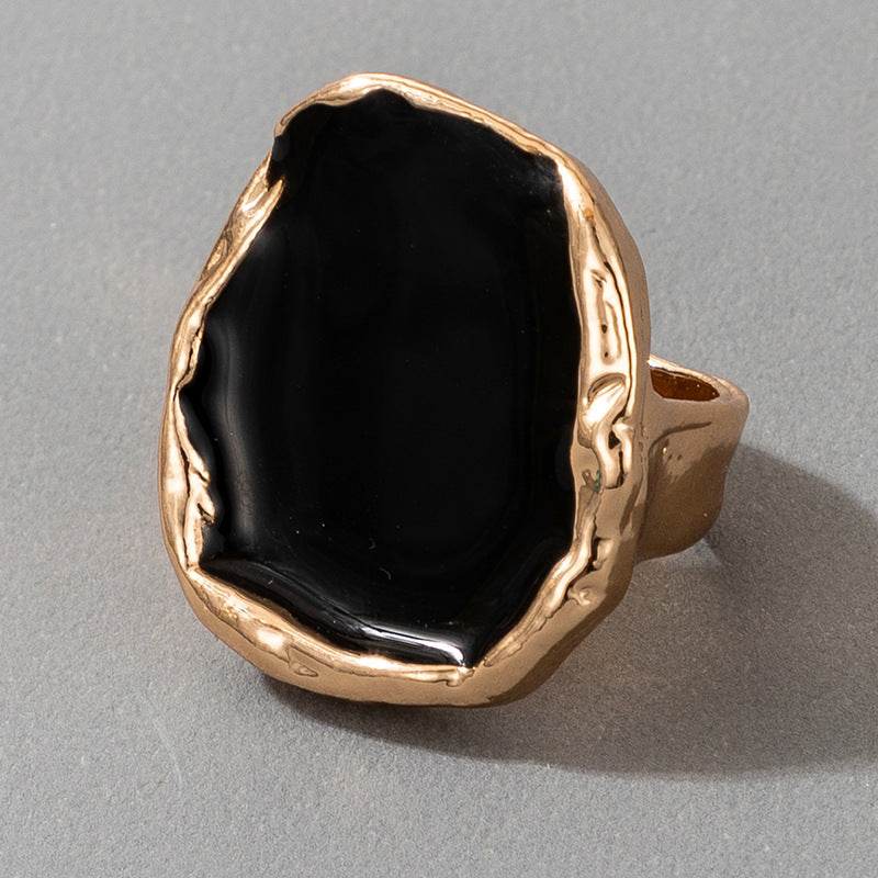 Bohemian Black Stone Gold Ring - Subtle Shine Jewelry Co.