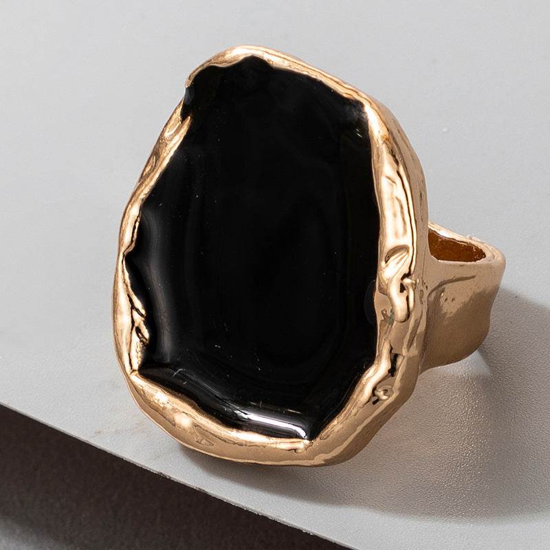Bohemian Black Stone Gold Ring - Subtle Shine Jewelry Co.