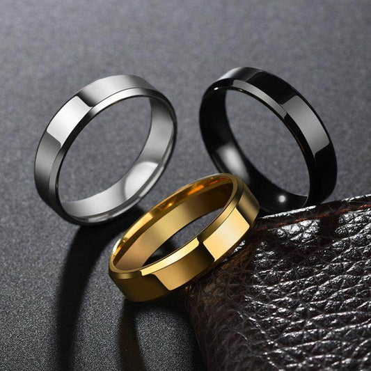 Titanium Steel Men's Wedding Black, Silver & Gold Wedding Bands - Subtle Shine Jewelry Co.