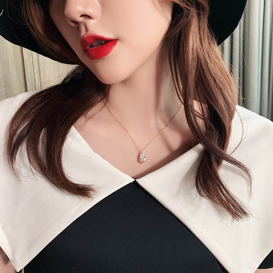 Crystal Water Drop Pendant Necklace - Subtle Shine Jewelry Co.