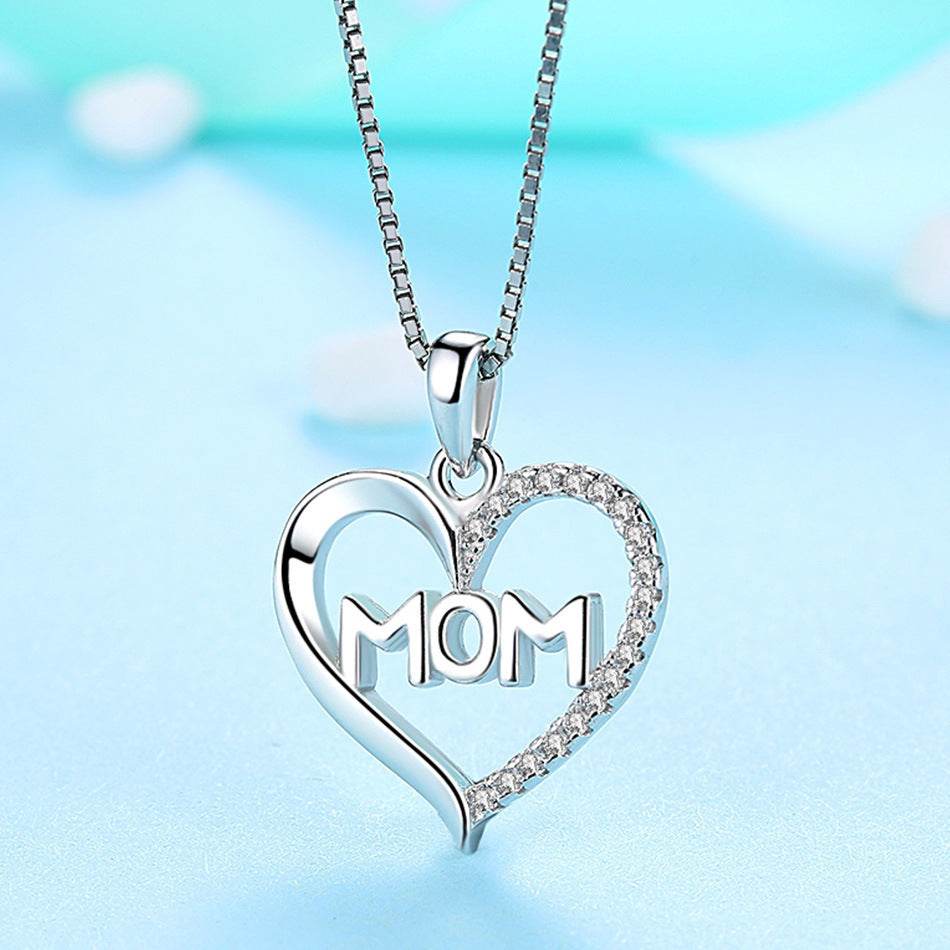 Sterling Silver Mom Pendant Necklace - Subtle Shine Jewelry Co.