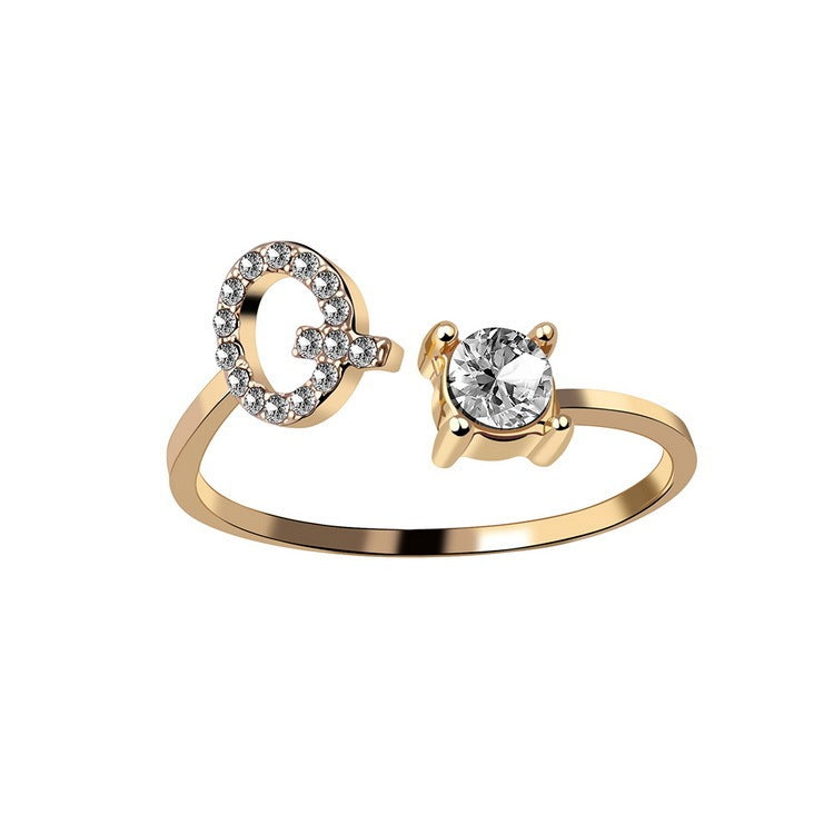 Personalized Elegance: Adjustable Initial Ring