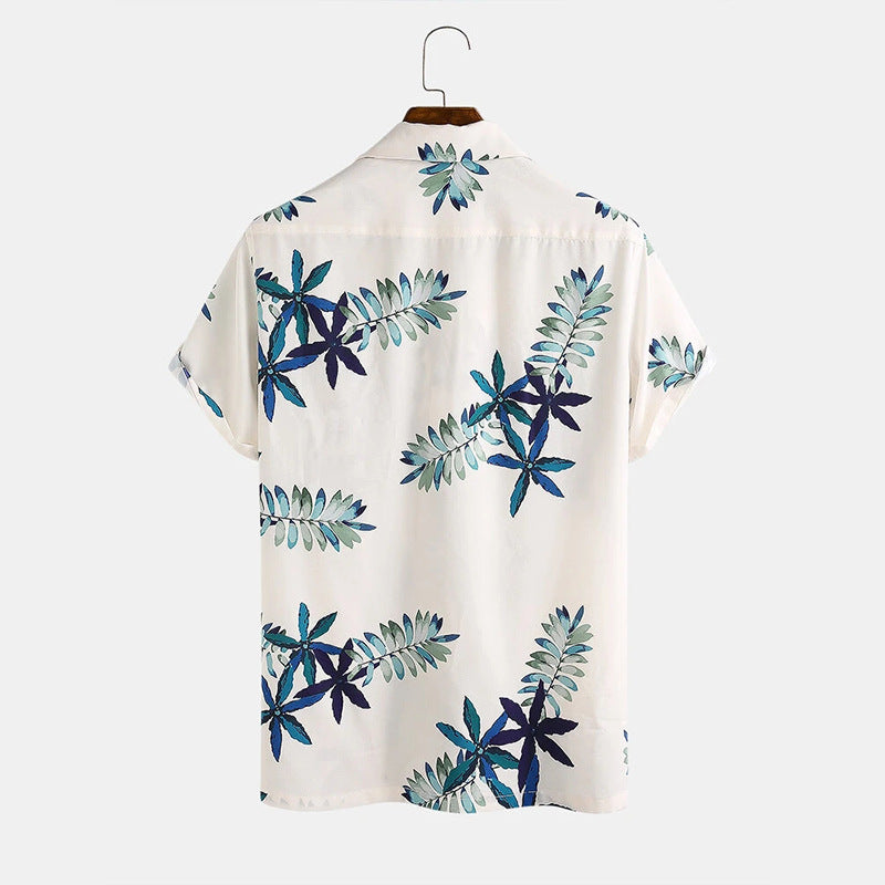 Men’s Azure Bloom Short Sleeve Shirt