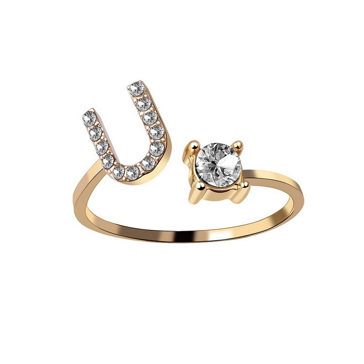 Personalized Elegance: Adjustable Initial Ring