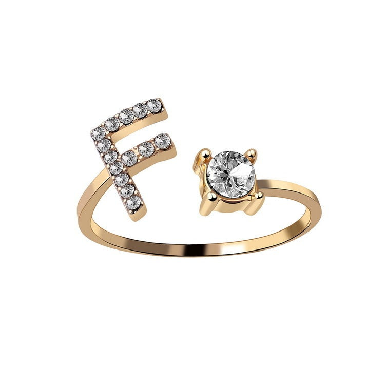 Personalized Elegance: Adjustable Initial Ring