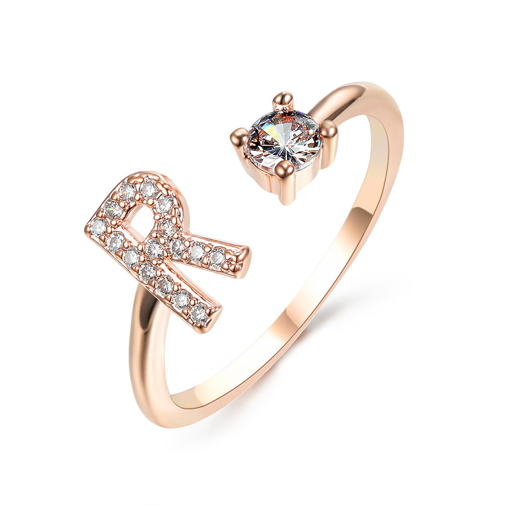 Personalized Elegance: Adjustable Initial Ring
