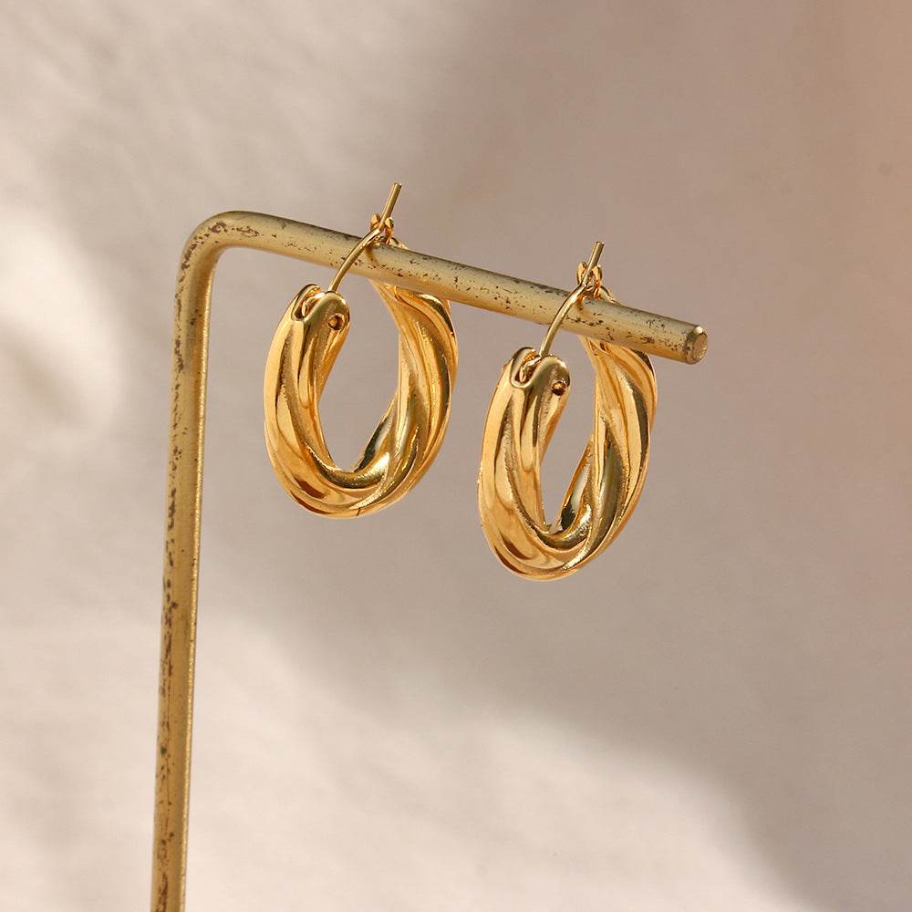 Subtle Gold Twisted Hoop Earrings - Subtle Shine Jewelry Co.