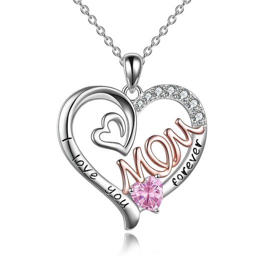 925 Sterling Silver Heart Mother's Day/Birthday Necklace - Subtle Shine Jewelry Co.