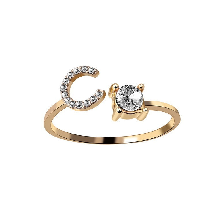 Personalized Elegance: Adjustable Initial Ring