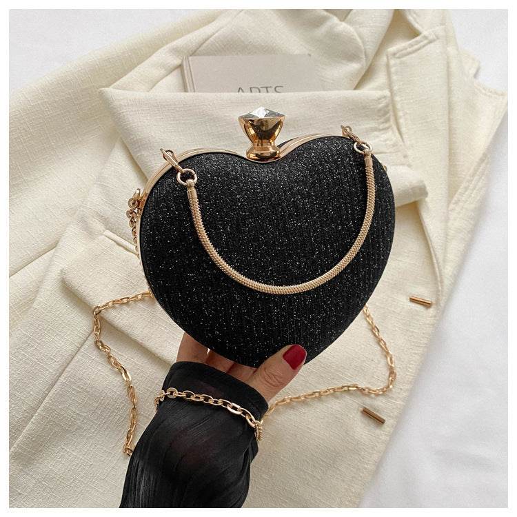 Heart-Shaped Clutch with Shoulder Crossbody - Subtle Shine Jewelry Co.
