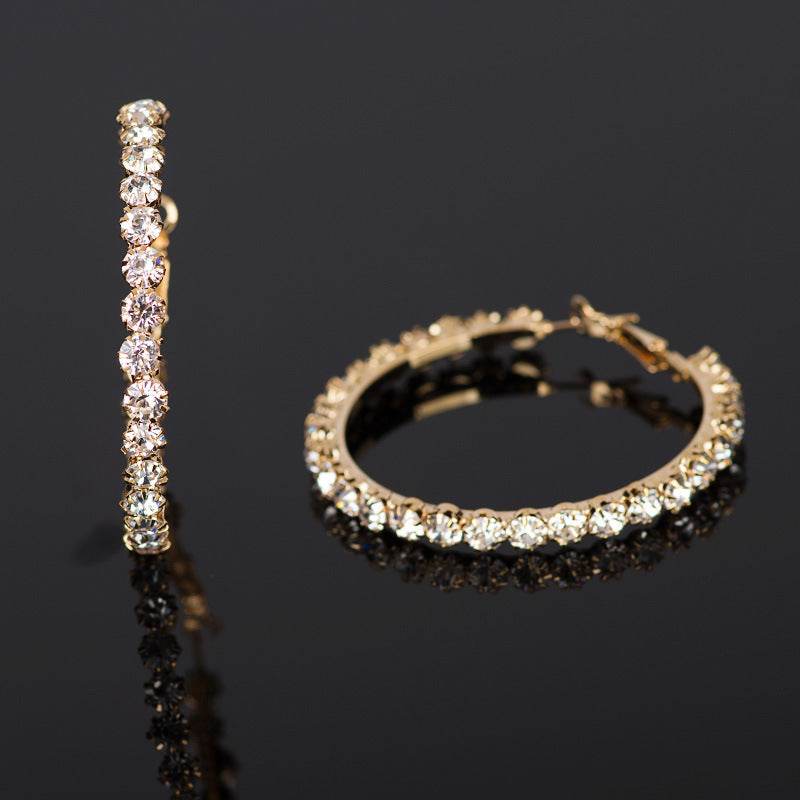Radiant Sparkle – Single Row Diamond Studded Earrings - Subtle Shine Jewelry Co.