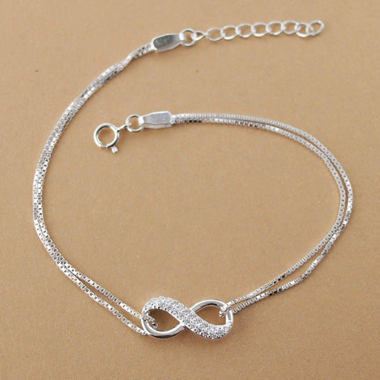 Infinity Silver Lucky Bracelet - Subtle Shine Jewelry Co.