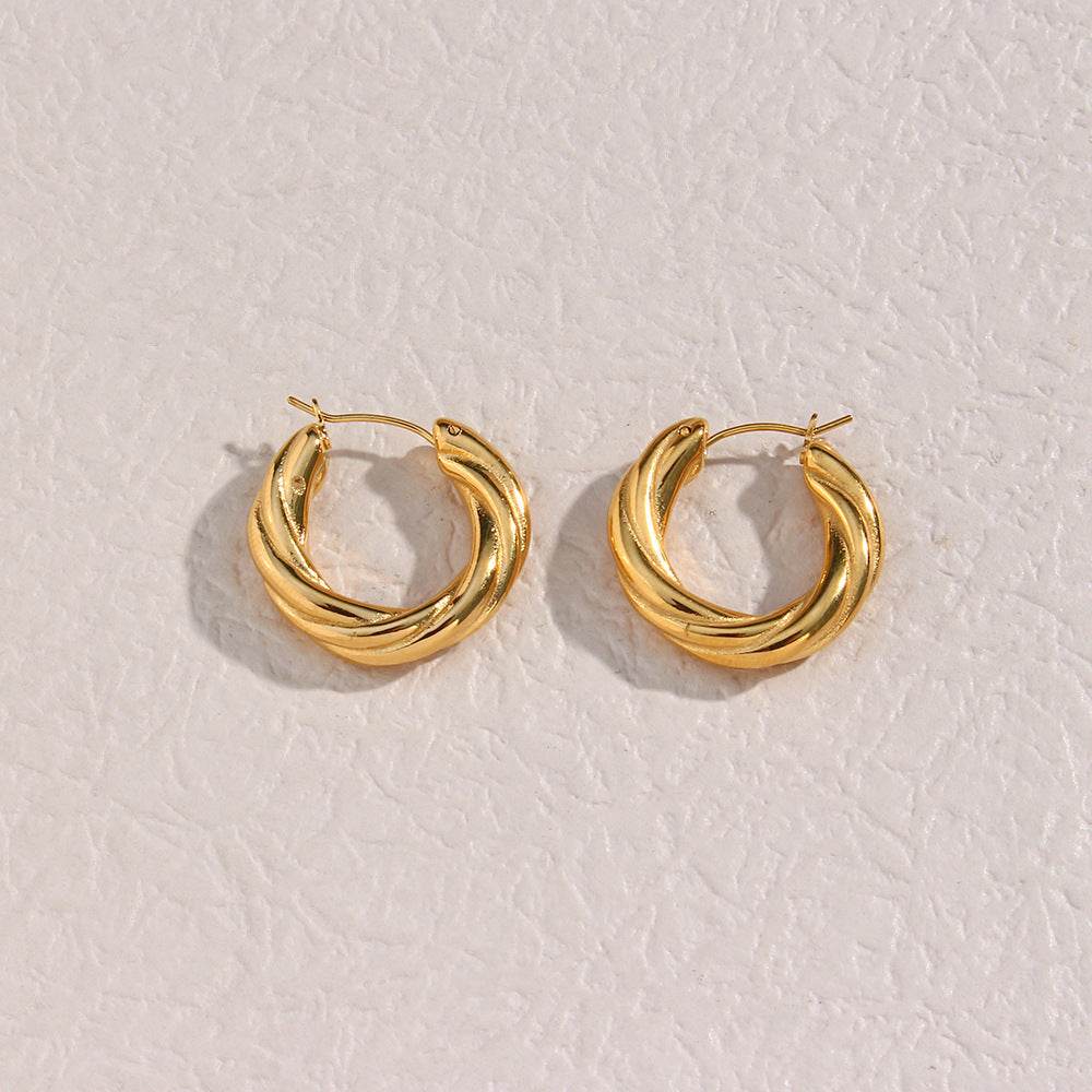 Subtle Gold Twisted Hoop Earrings - Subtle Shine Jewelry Co.