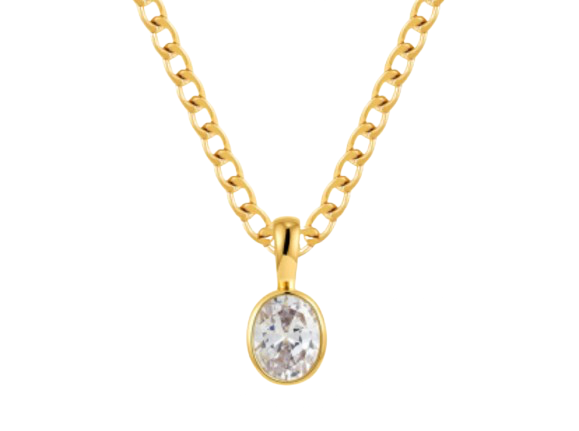 18K Spectrum Ice Gem Cuban Link Gold Necklace