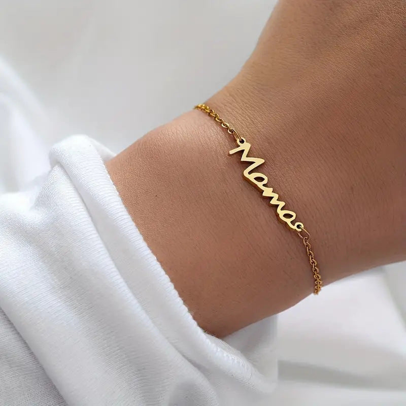 Gold “Mama” Stainless Steel Bracelet – Mother’s Day Gift