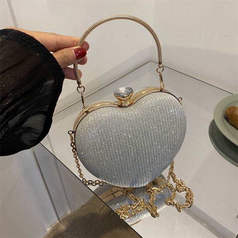 Heart-Shaped Clutch with Shoulder Crossbody - Subtle Shine Jewelry Co.