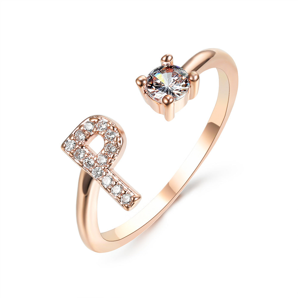 Personalized Elegance: Adjustable Initial Ring