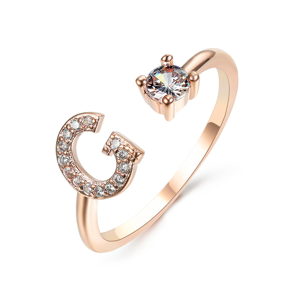 Personalized Elegance: Adjustable Initial Ring
