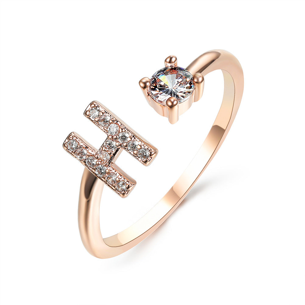 Personalized Elegance: Adjustable Initial Ring
