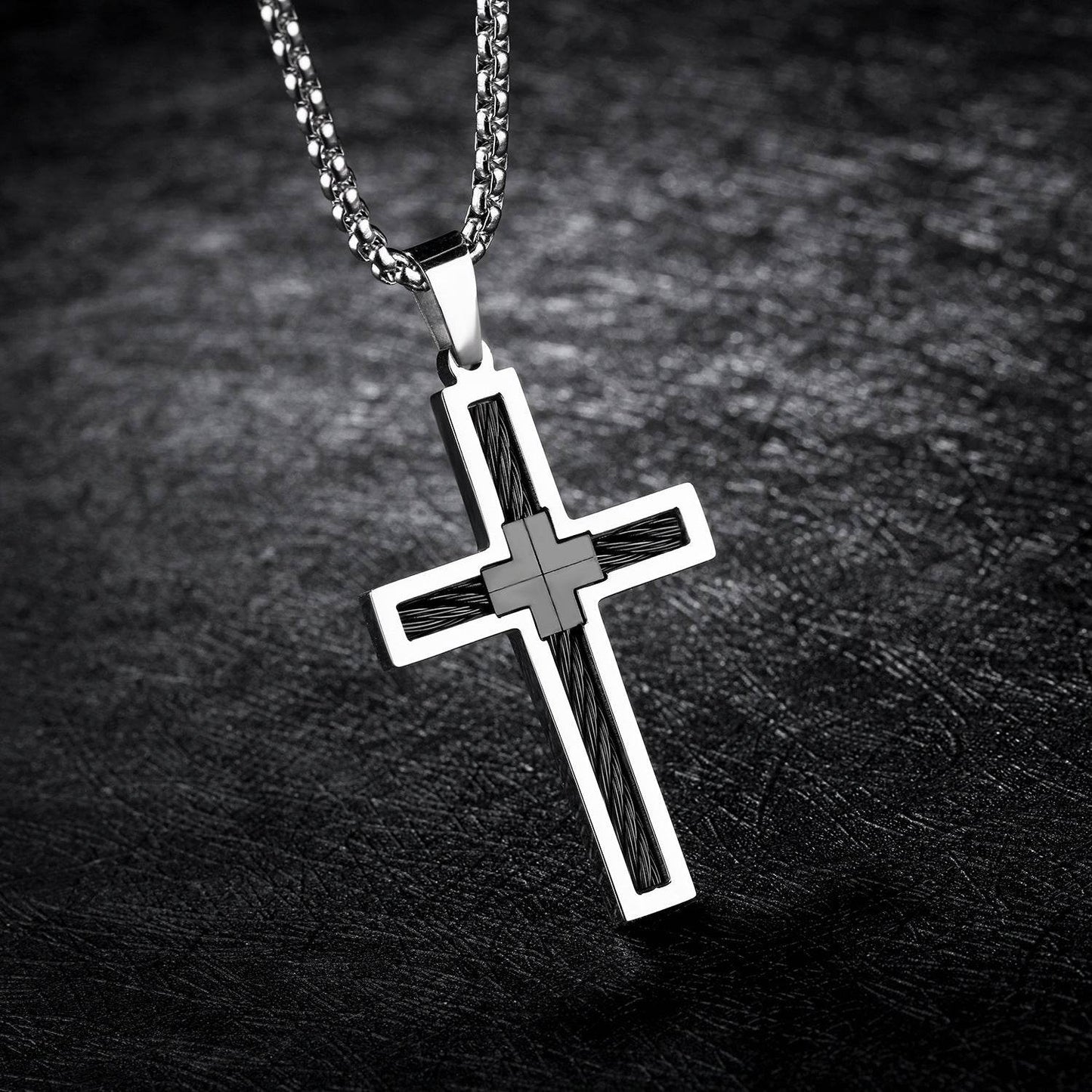 Men's Titanium Steel Cross Necklace - Subtle Shine Jewelry Co.