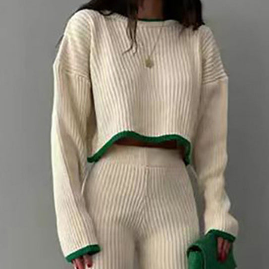 Casual Color-Block Two Piece Set