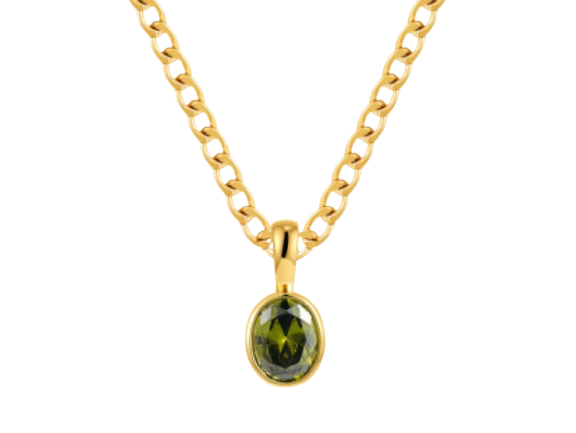 18K Spectrum Ice Gem Cuban Link Gold Necklace