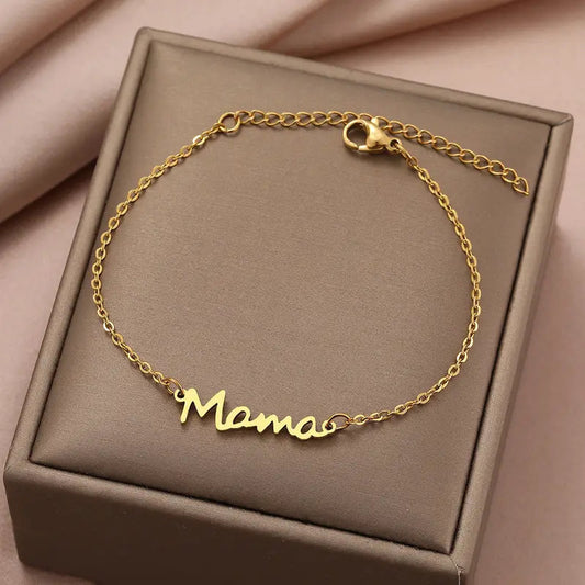 Gold “Mama” Stainless Steel Bracelet – Mother’s Day Gift