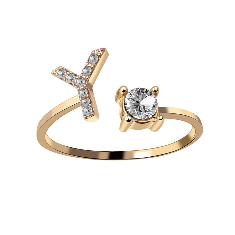 Personalized Elegance: Adjustable Initial Ring