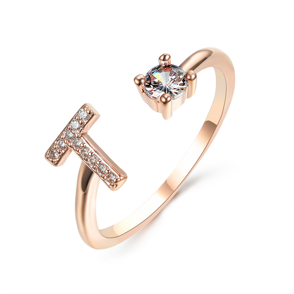 Personalized Elegance: Adjustable Initial Ring