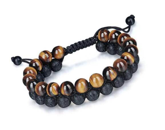 Men's Tiger's Eye & Lava Stone Bracelet - Subtle Shine Jewelry Co.