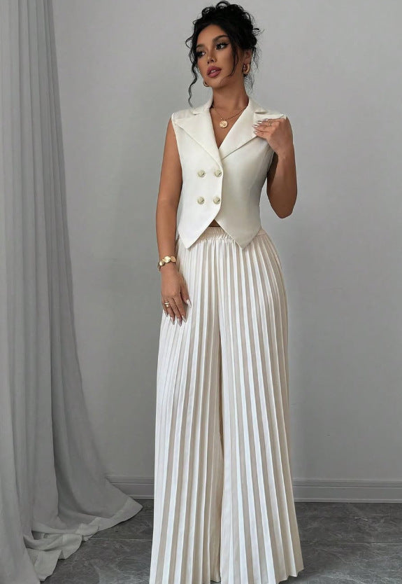 Polished Pleats Vest Set