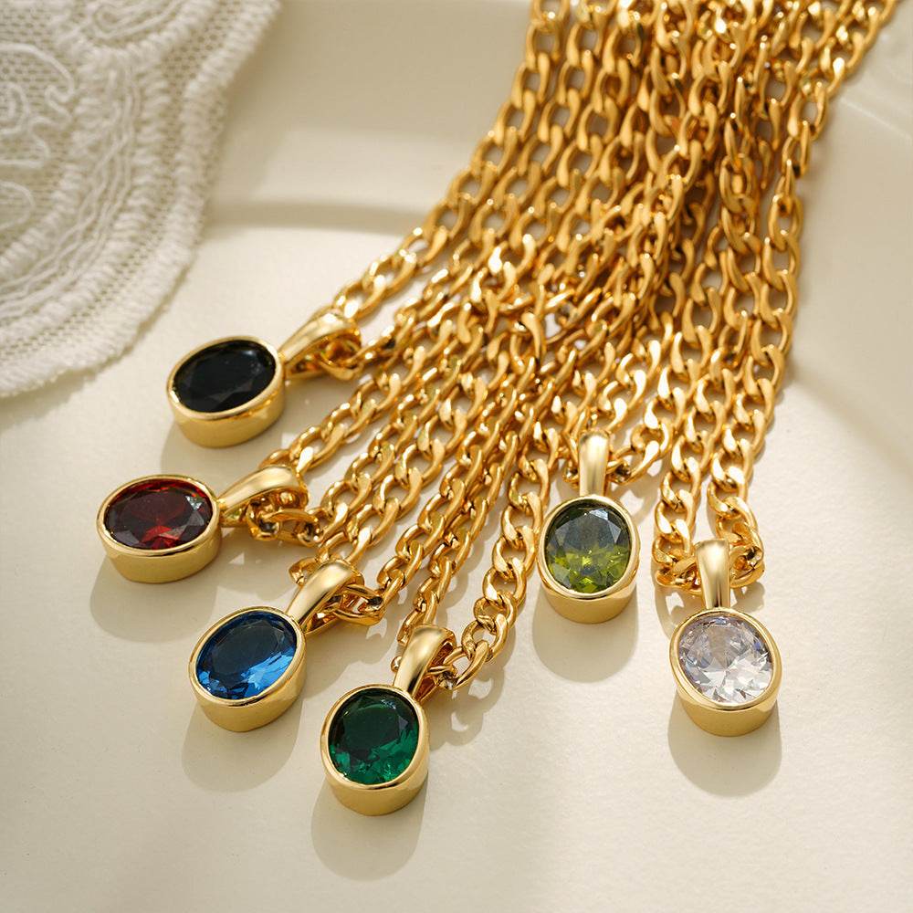 18K Spectrum Ice Gem Cuban Link Gold Necklace - Subtle Shine Jewelry Co.