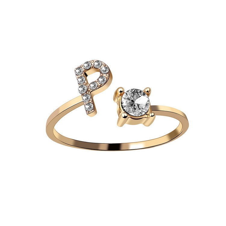 Personalized Elegance: Adjustable Initial Ring
