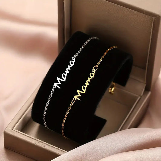 Gold “Mama” Stainless Steel Bracelet – Mother’s Day Gift