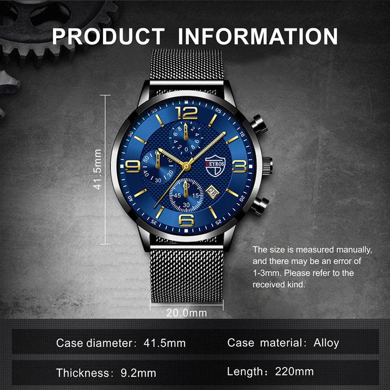 Men's Business Stainless Steel Quartz Wrist Watch - Subtle Shine Jewelry Co.