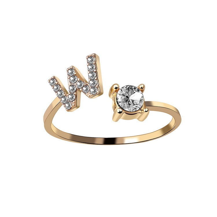 Personalized Elegance: Adjustable Initial Ring