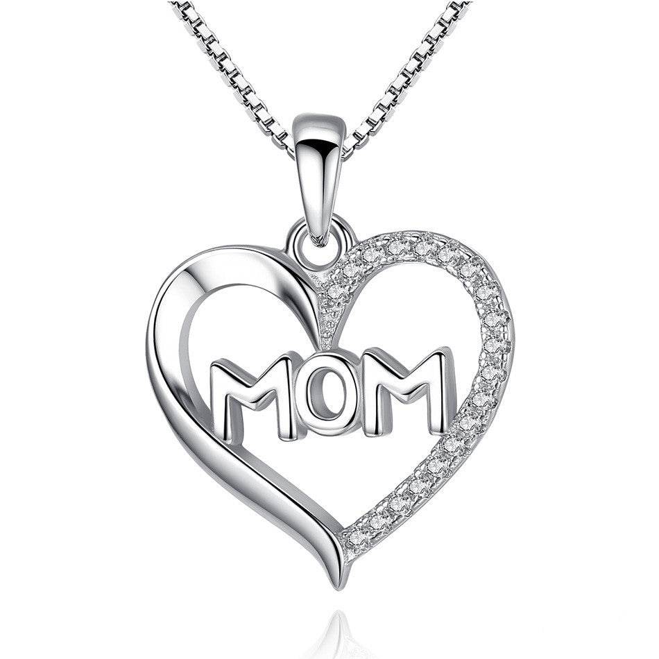 Sterling Silver Mom Pendant Necklace - Subtle Shine Jewelry Co.